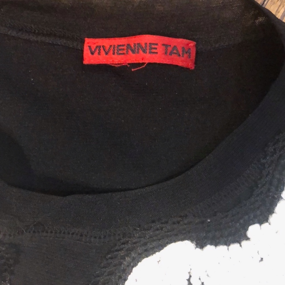 Vivienne Tam Semi-Sheer Embroidered Appliqué Top - Picture 5 of 5